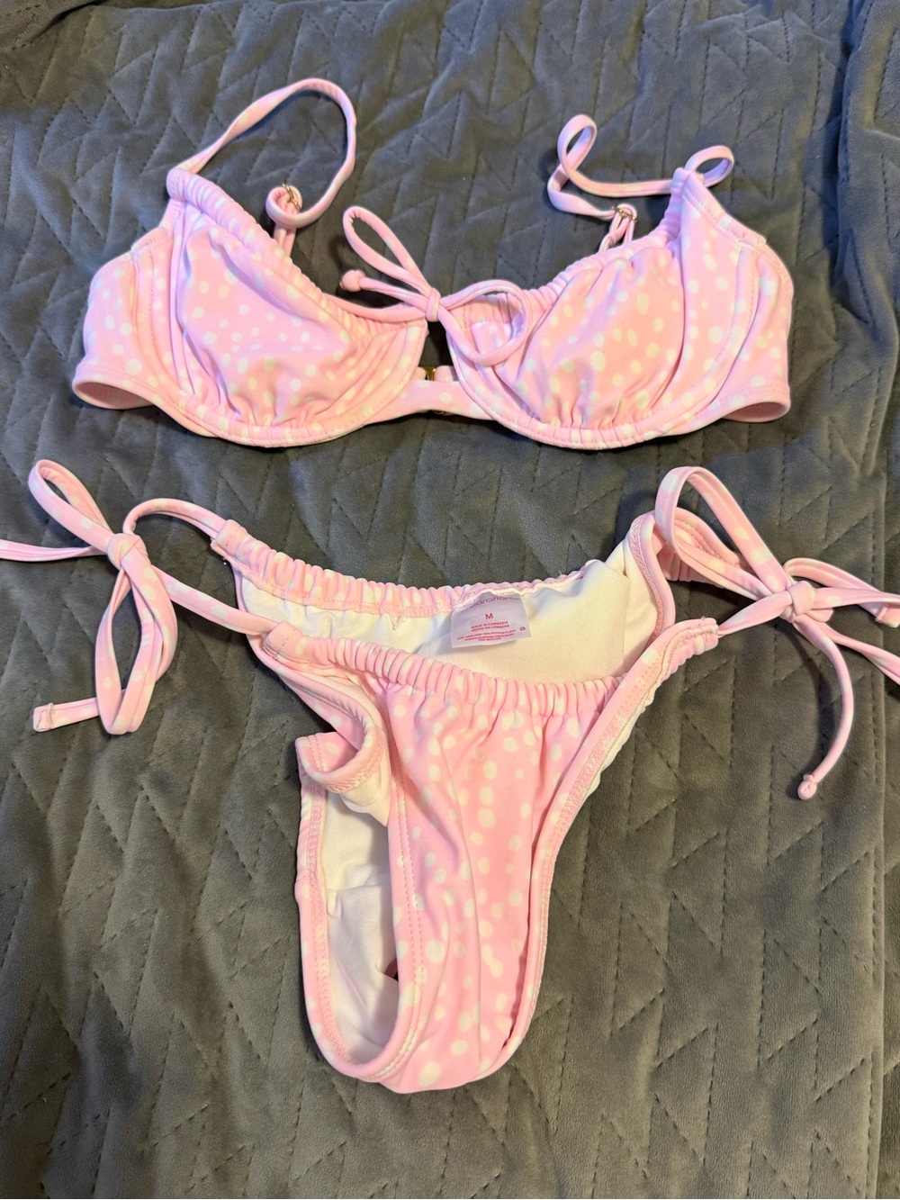 NWOT Xhilaration Polka Dot Pink Bralette Bikini